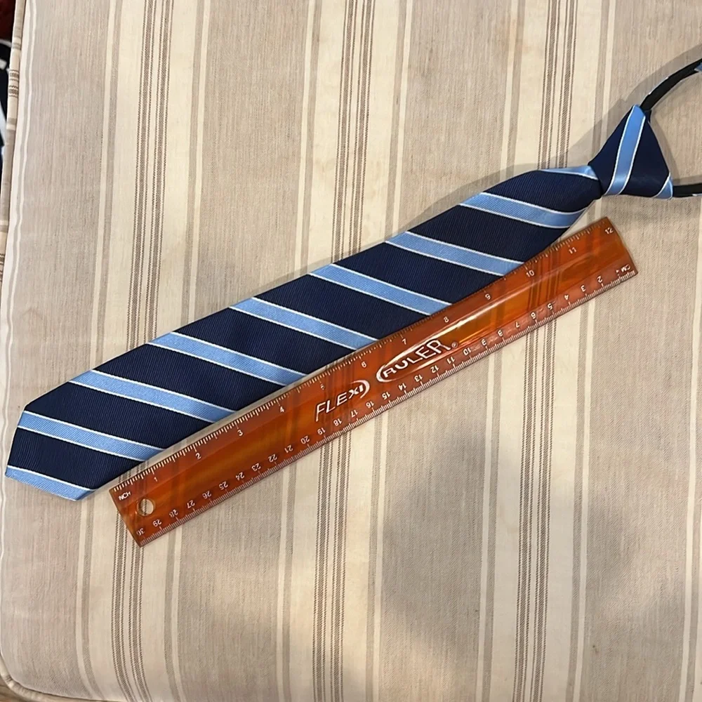 Like new navy and light blue striped zip tie